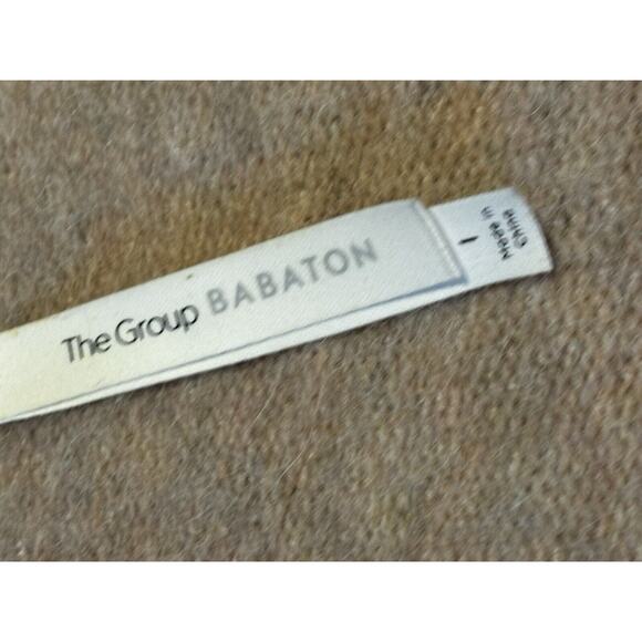 Babaton oversized mini Sweater Dress Wool Alpaca old money Fuzzy Beige Pink Sz 1 - Picture 6 of 8